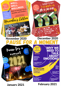 cover pictures of the monthly wellbeing newsletter