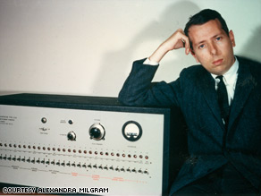 Stanley Milgram and his 'shock generator' machine