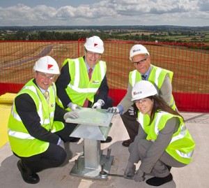 Delegates gather at Exeter Science Park for the 'Topping Out' ceremony