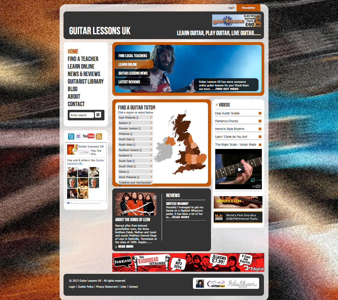 Guitar Lessons London - originally launched under the a 'Guitar Lessons UK' branding