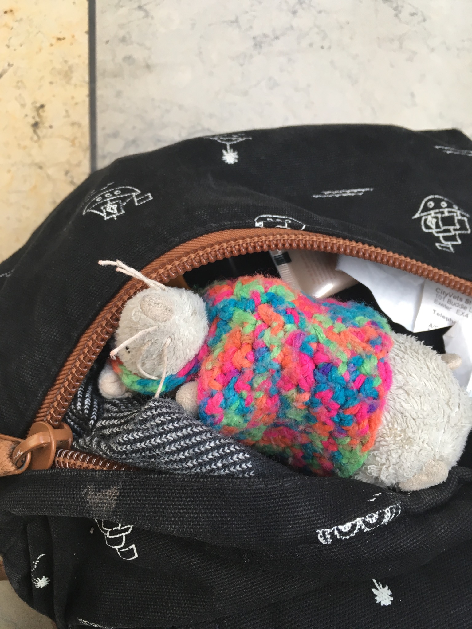 Squeaker spent most of the conference in my bag, and was still completed exhausted by the end of it.