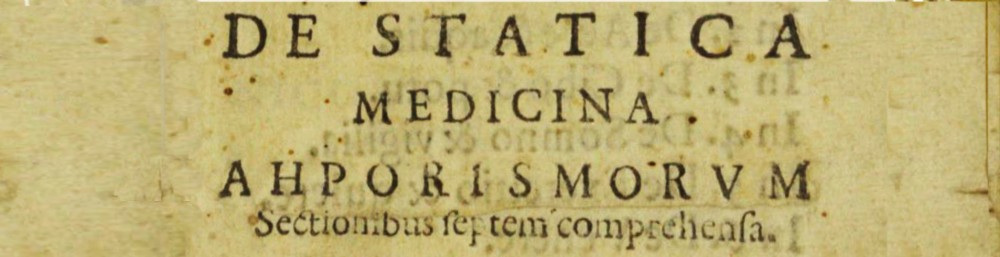 Santorio Santorio and the Emergence of Quantifying Procedures in Medicine at the End of the Renaissance